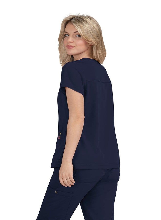 كوي بلوزة طبية نسائية من KOI Betsey Johnson Freesia بثلاثة جيوب، لون كحلي، مقاس صغير جدًا - Image 2